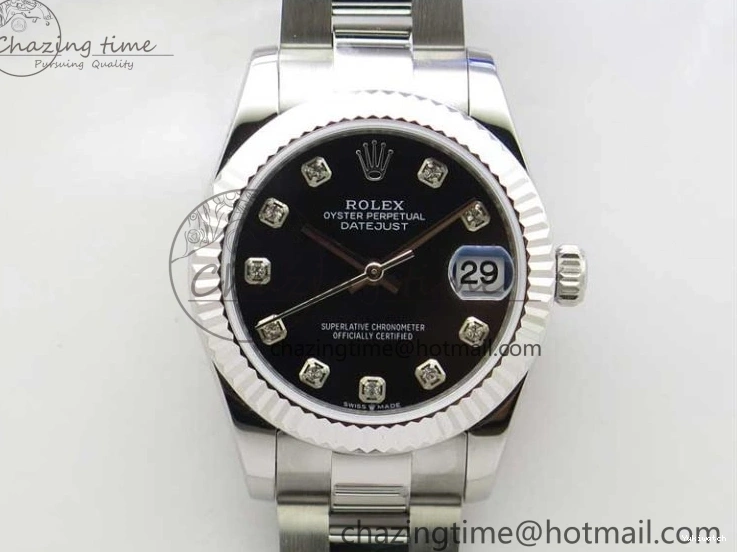 278271 Datejust Maker Edition Best SS Oyster BP 31mm Bracelet Black on Crystal Dial 1223